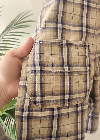 Erkek çocuk Ekose Desenli Pamuklu Askılı Tulum - Görsel 5