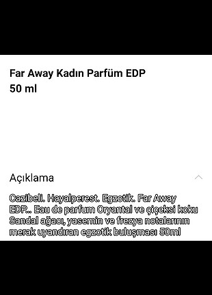  Beden FOR AWAY KADIN PARFÜMÜ--50 ml.--