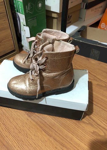 H&M  Parlak Kahverengi Bağcıklı Bot - Görsel 2