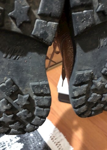 H&M  Parlak Kahverengi Bağcıklı Bot - Görsel 6