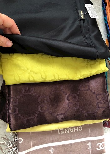 Kadın Çok Renkli Drapeli  Kumaş Şallar - Görsel 2