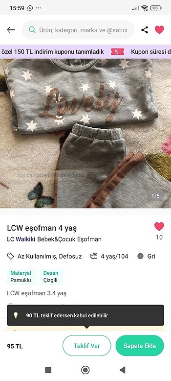 Lcw eşofman ve sandalet