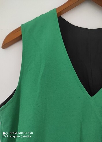 l Beden yeşil Renk Dantelli tasarım elbise 