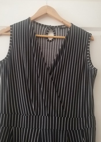 Çizgili askılı uzun tulum - Görsel 2