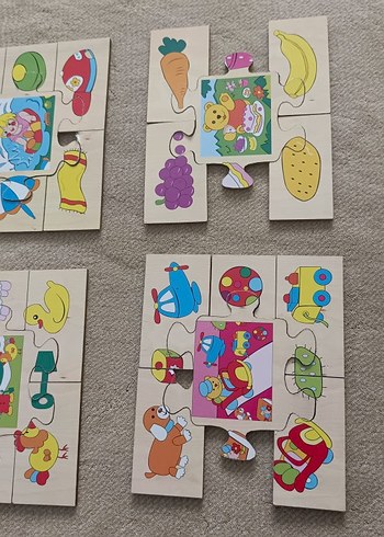 Çocuklar için Renkli Tahta Puzzle Seti - Görsel 6