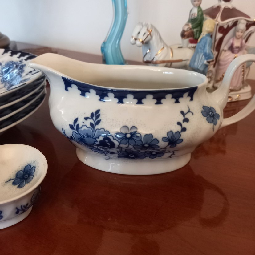 Mavi Çiçek Desenli Yemek Takımı damgalı - Görsel 5