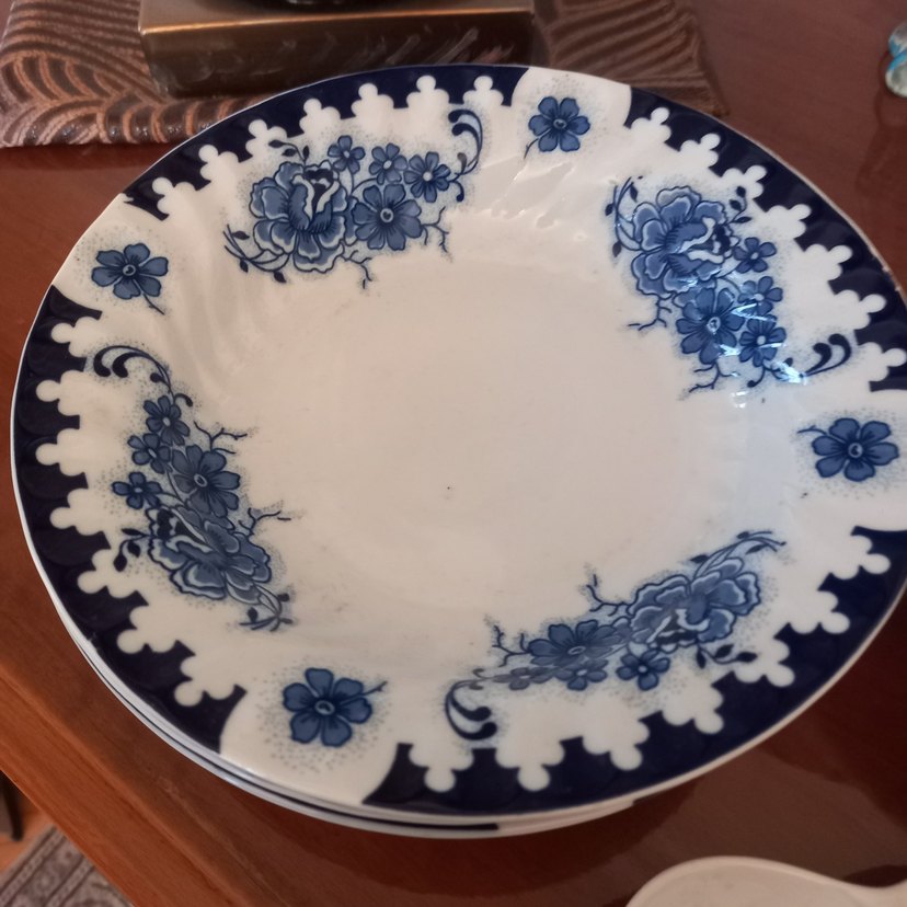 Mavi Çiçek Desenli Yemek Takımı damgalı - Görsel 3