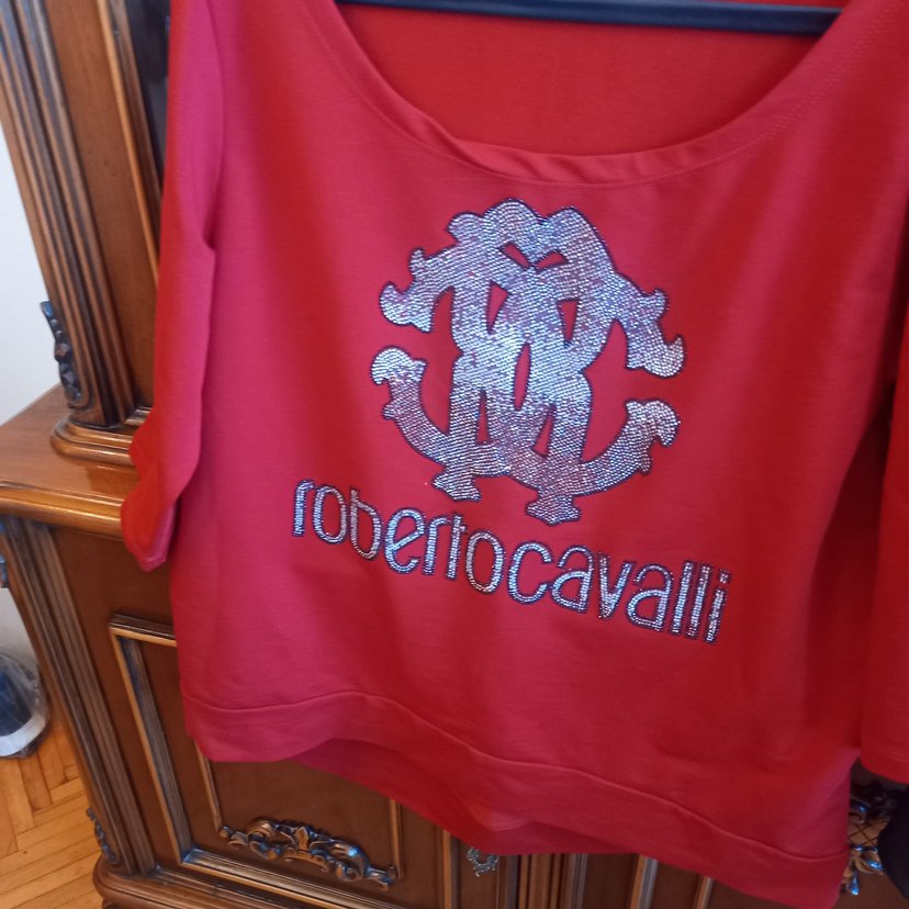 Canlı Kırmızı Roberto Cavalli U Yaka Bluz — görsel 4/9
