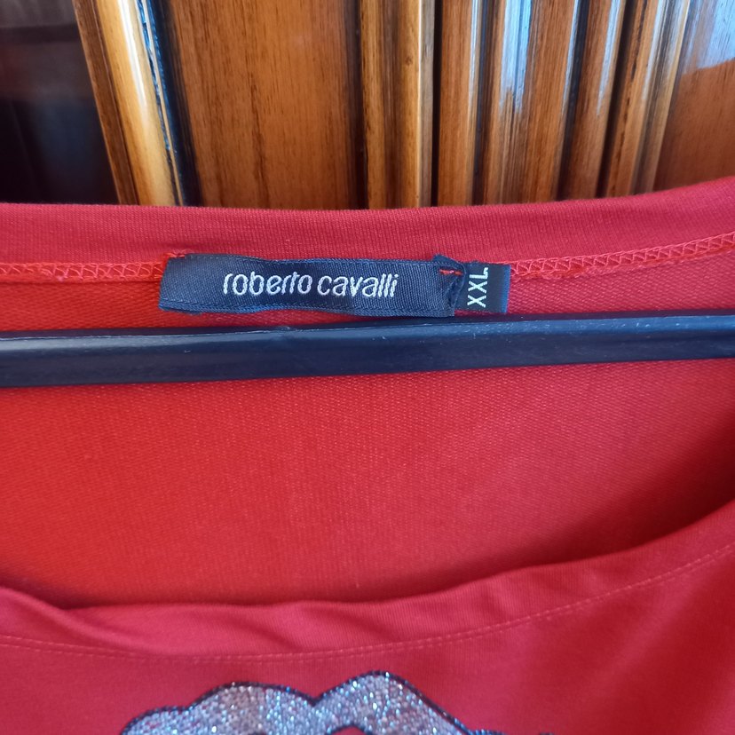 Canlı Kırmızı Roberto Cavalli U Yaka Bluz — görsel 5/9