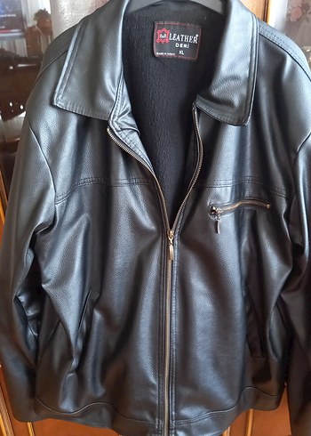 xl Beden Deri Biker Ceket, Fermuarlı, Rahat Kesim