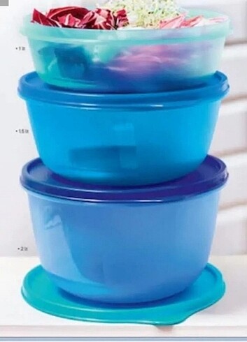 Tupperware 3 lü saklama