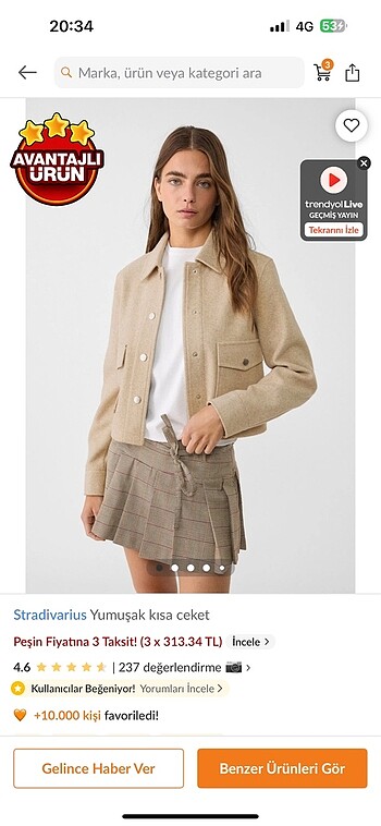 xs Beden Stradivarius ceket