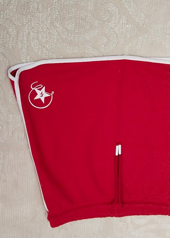 Fermuarlı Kırmızı Mini Hamile Şortu - Görsel 2