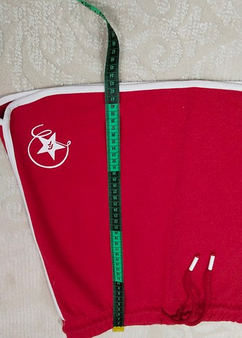 Fermuarlı Kırmızı Mini Hamile Şortu - Görsel 3