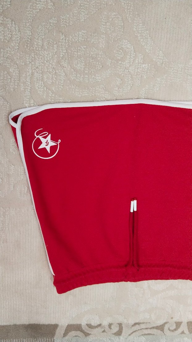 Fermuarlı Kırmızı Mini Hamile Şortu - Görsel 2