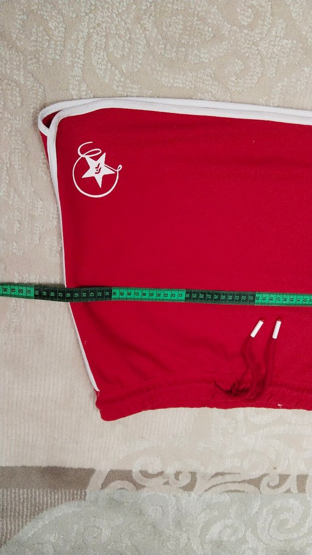 Fermuarlı Kırmızı Mini Hamile Şortu - Görsel 4