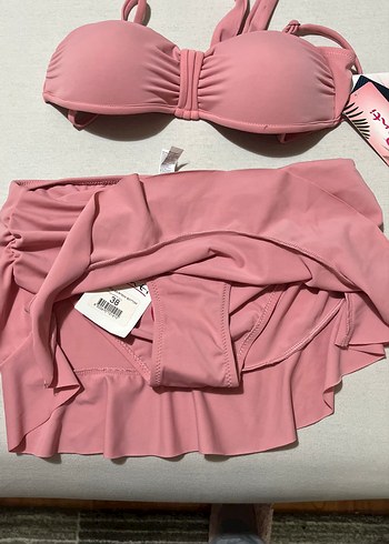 Pembe Mini Fırfırlı Bikini Takımı - Görsel 7