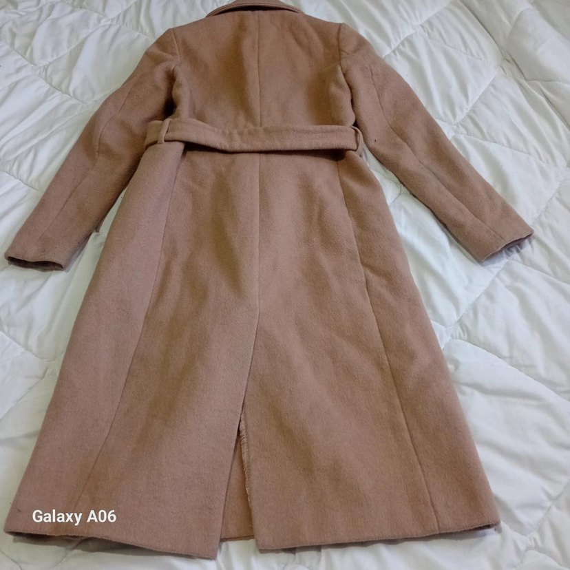 Bej Uzun Kemerli Kadın Kaban - Görsel 2