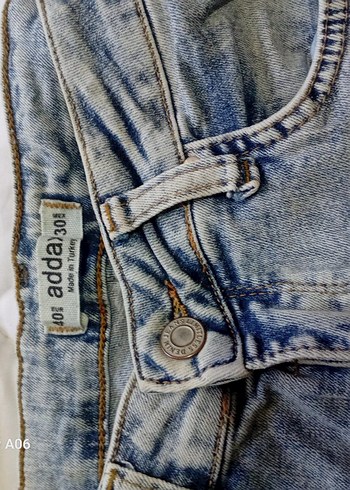 Düğmeli Mini Mavi Denim Kadın Kot - Görsel 2