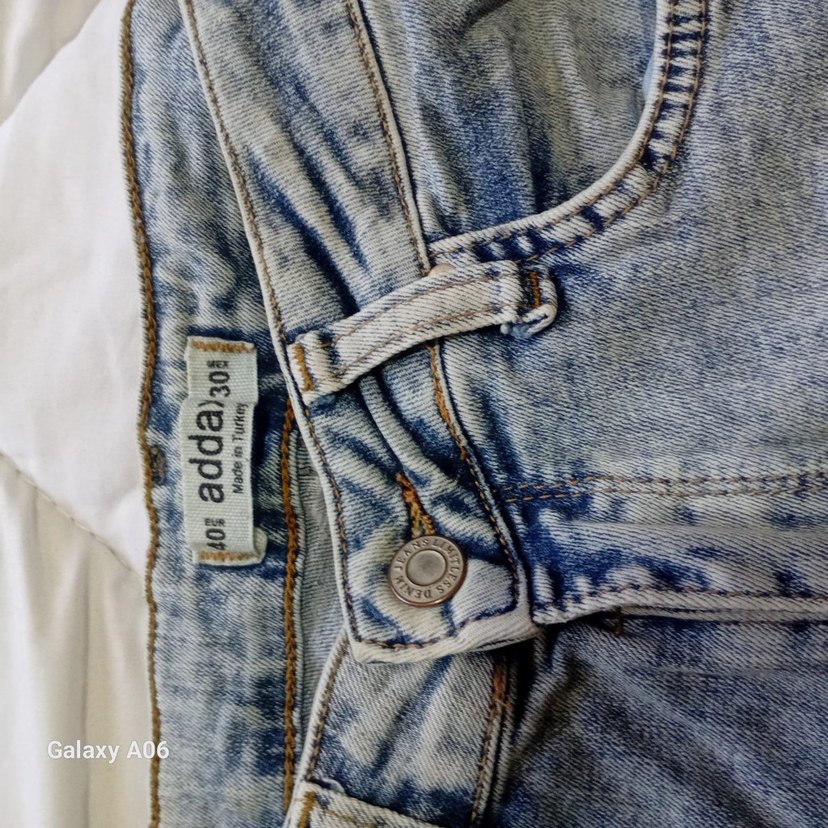 Düğmeli Mini Mavi Denim Kadın Kot - Görsel 2