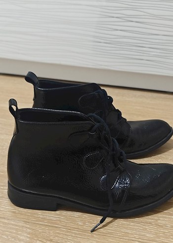 Siyah Deri Goth Kadın Botlar - Görsel 2