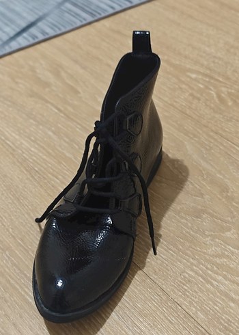 Siyah Deri Goth Kadın Botlar - Görsel 5