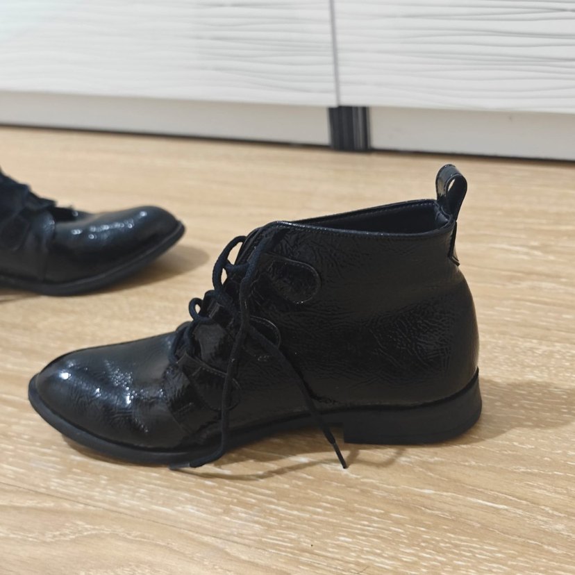 Siyah Deri Goth Kadın Botlar - Görsel 3