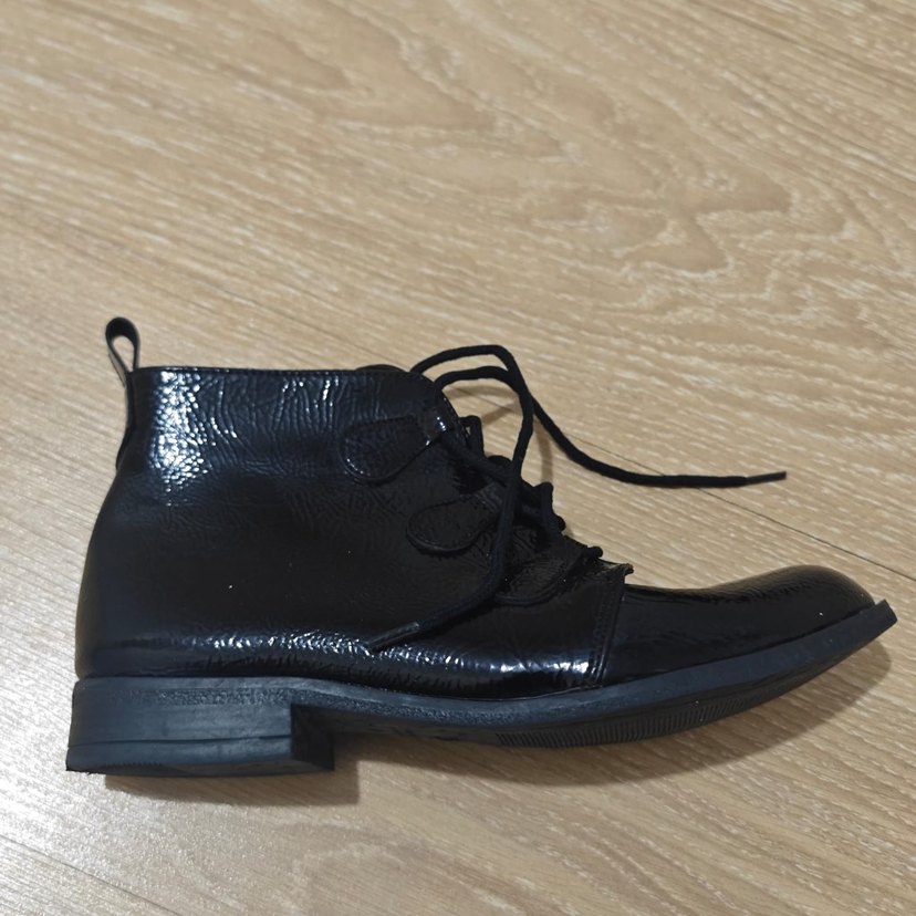 Siyah Deri Goth Kadın Botlar - Görsel 4