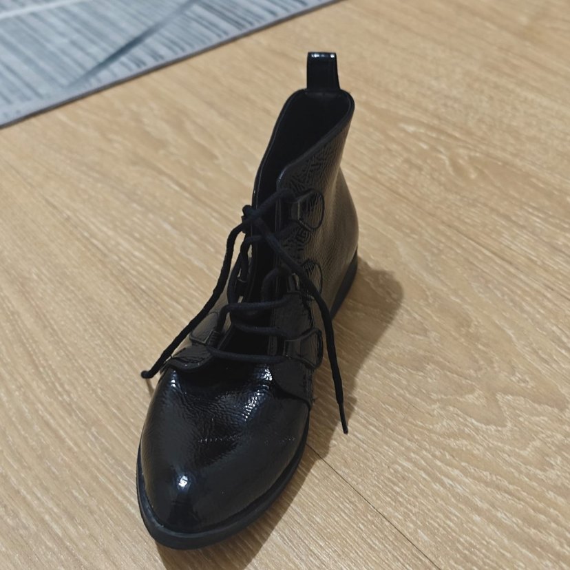 Siyah Deri Goth Kadın Botlar - Görsel 5