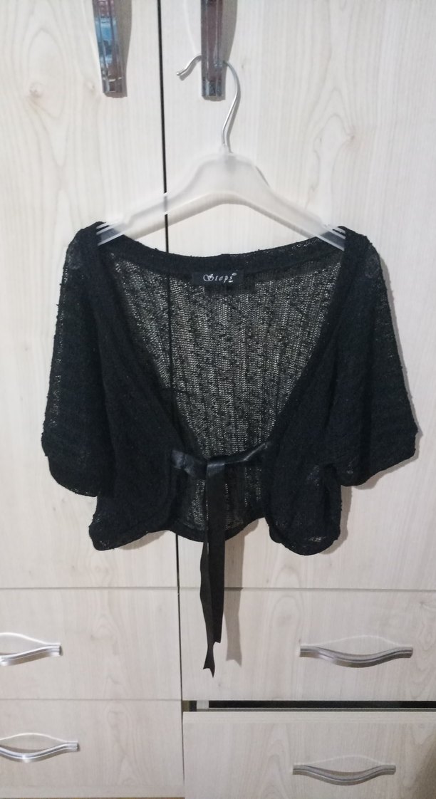 Siyah Örgü Kız Bolero - Görsel 4