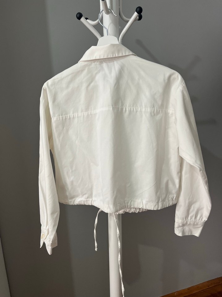 Crop gömlek ceket - Görsel 4