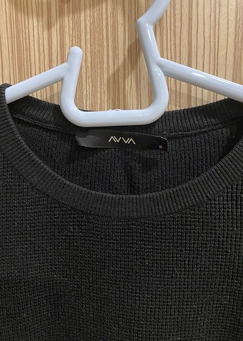 Siyah Örgü avva unisex Triko Kazak - Görsel 2