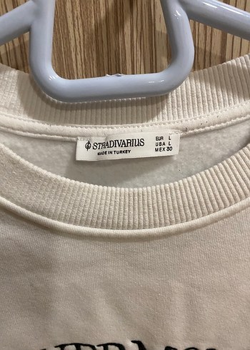 Beyaz Baskılı Oversize unisex Sweatshirt - Görsel 2