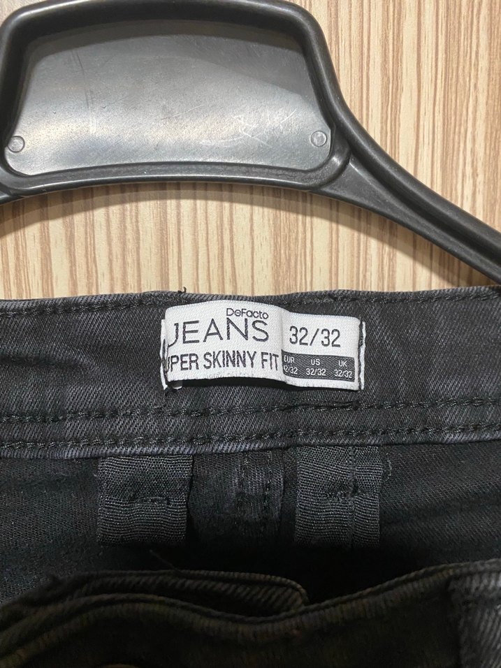 Erkek Siyah Kemerli Regular Fit Kot Pantolon - Görsel 2