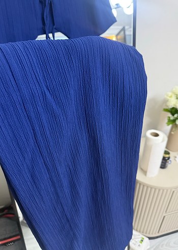 Lacivert Pilili Uzun Kolsuz Kadın Takım - Görsel 5