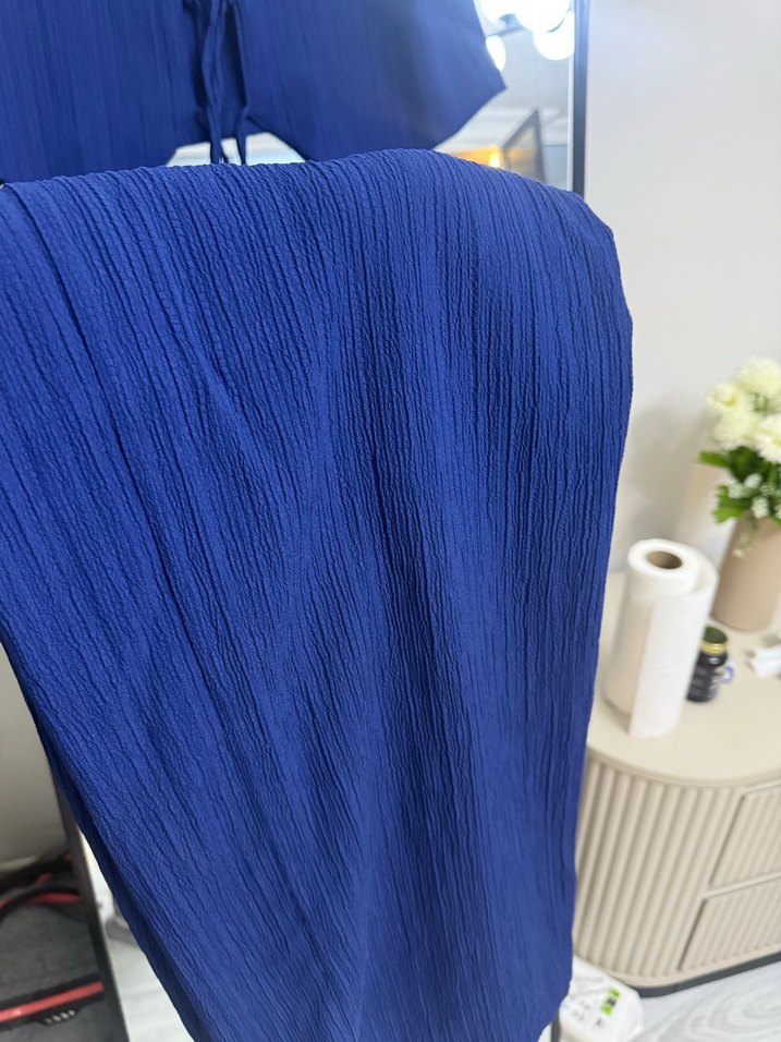 Lacivert Pilili Uzun Kolsuz Kadın Takım - Görsel 5