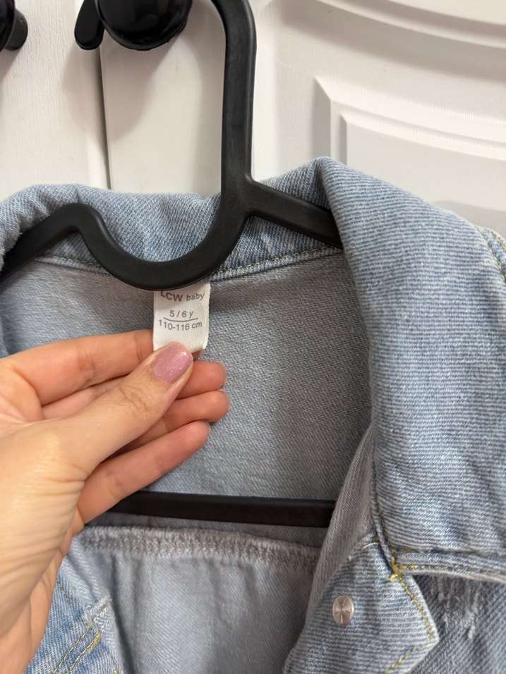 Düğmeli Gri çocuk  Denim Ceket - Görsel 3