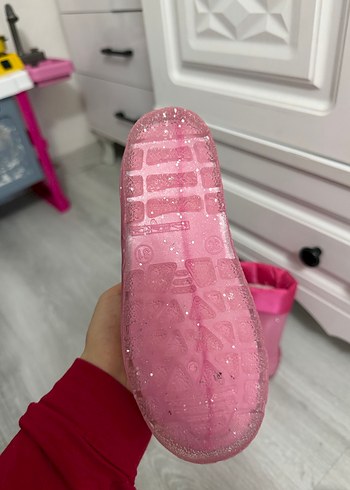 Kız Çocuk Pembe Simli Lastik Çizme - Görsel 3