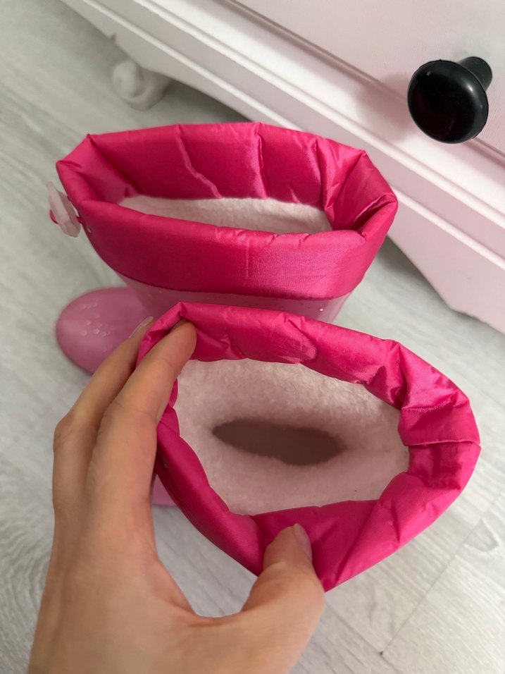 Kız Çocuk Pembe Simli Lastik Çizme - Görsel 4