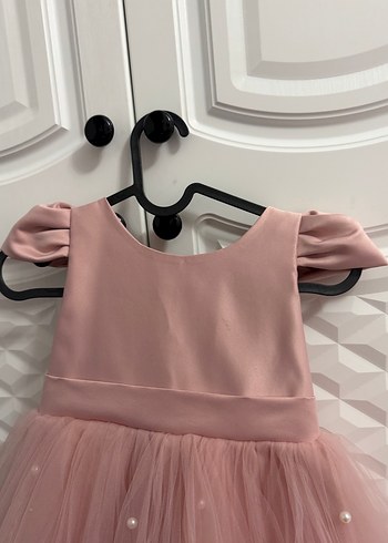 Kız Çocuk Pembe Fiyonklu Elbise - Görsel 4