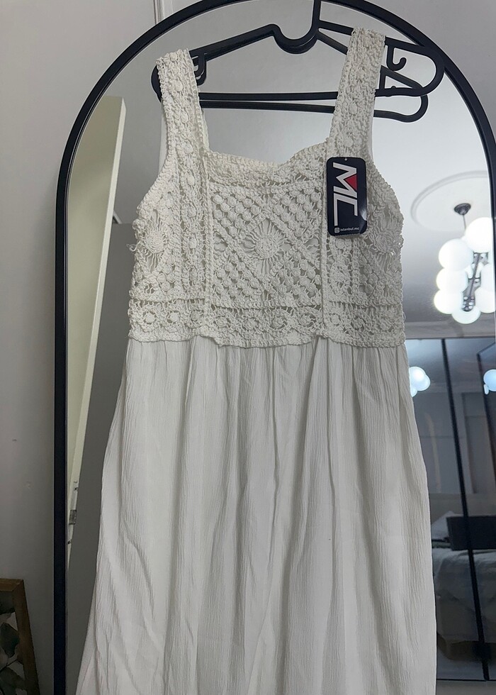 Beyaz uzun elbise - Görsel 2