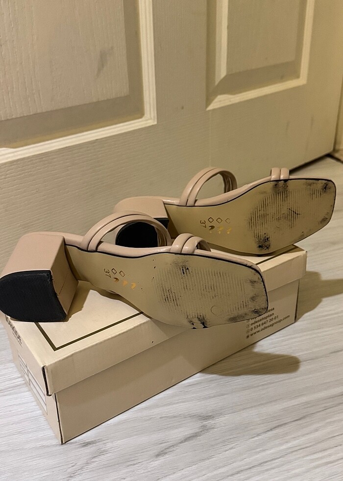 Bej topuklu ayakkabı - Görsel 2