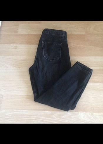Kadın Siyah Denim Bol Kesim Pantolon