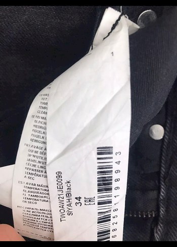 34 Beden siyah Renk Siyah Midi Boy Regular Fit Denim Kadın Jean