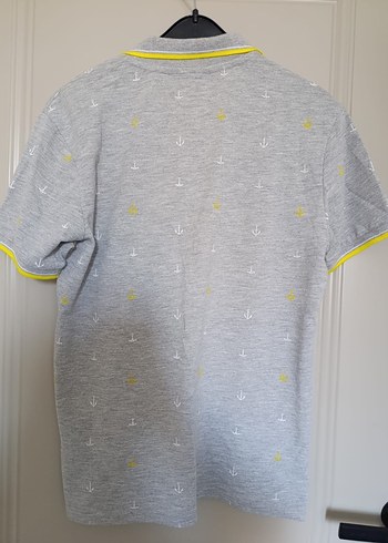 Gri Desenli Kısa Kollu Polo Tişört - Görsel 2