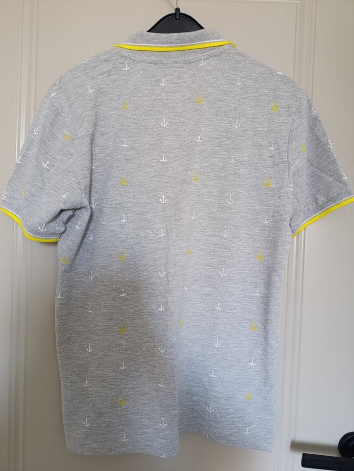 Gri Desenli Kısa Kollu Polo Tişört - Görsel 2