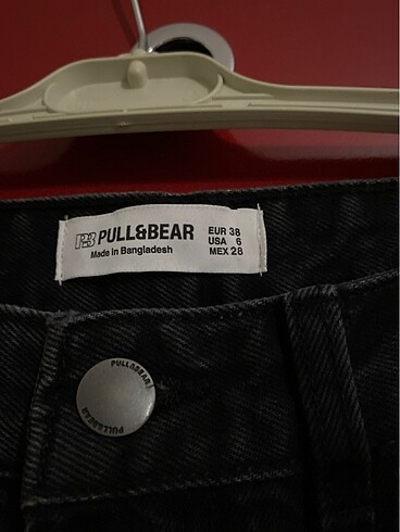 Pull and Bear antrasit yüksel bel straight jean