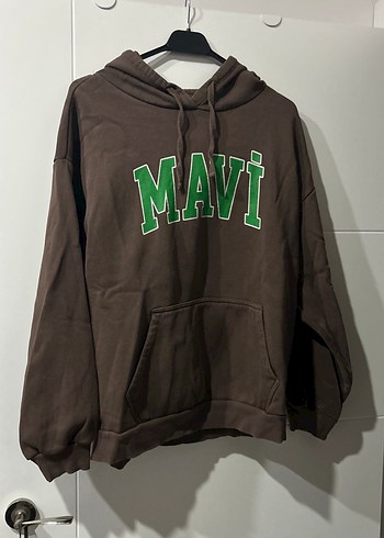 Kahverengi Kapüşonlu Oversize Kadın Sweatshirt