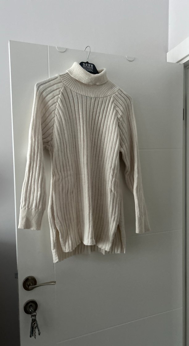 Gri Boğazlı Örgü Kadın Kazak - Görsel 2