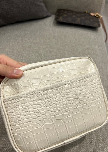 Beyaz Yılan Desenli Deri Kadın Çanta - Görsel 6
